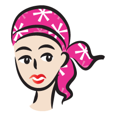 [LINEスタンプ] pink scarf girlの画像（メイン）
