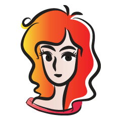 [LINEスタンプ] curls red hair girl