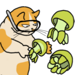 [LINEスタンプ] Mia the cat with ocean friends