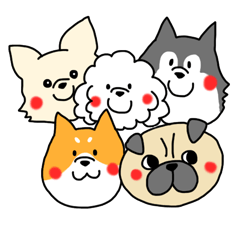 [LINEスタンプ] 5匹の犬たち