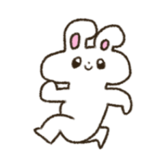[LINEスタンプ] かたくなにしゃべらないうさぎ