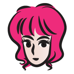 [LINEスタンプ] pink hair beauty