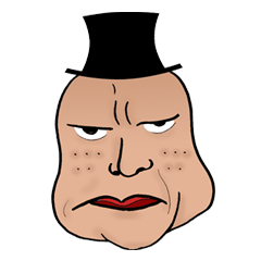 [LINEスタンプ] Mr. Black Hat and His Facial Expressions