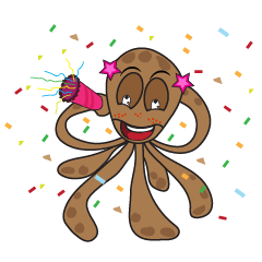 [LINEスタンプ] Mischievous Brown Octopus