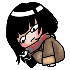 [LINEスタンプ] The lazy young girl has no patience