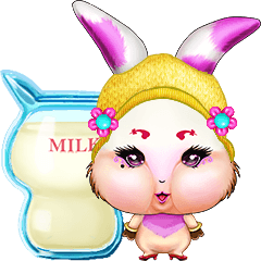 [LINEスタンプ] Rabbit love to drink milk(Rabbit milk)