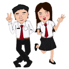 [LINEスタンプ] female ＆ Male students