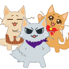 [LINEスタンプ] ねこのソマリ三兄弟