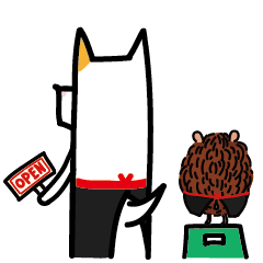 [LINEスタンプ] White Dog and his co worker