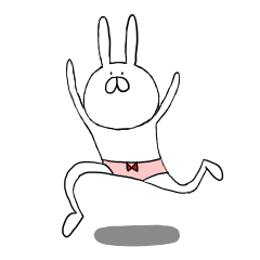 [LINEスタンプ] パンツなうさぎ