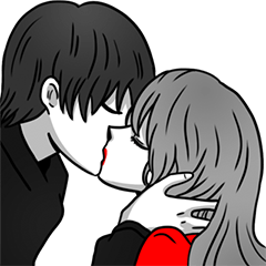 [LINEスタンプ] Manga couple in love - Special Edition