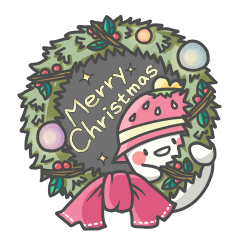 [LINEスタンプ] Merry Christmas_cute mochi ghost (4)