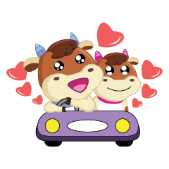 [LINEスタンプ] A little Cute Cow in Softly Love