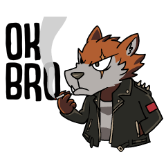 [LINEスタンプ] Rock n Roll Wolf (English)