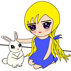 [LINEスタンプ] Molly ＆ Bunny ( おんなのひと＆ うさぎ )