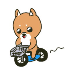 [LINEスタンプ] 自転車犬