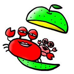 [LINEスタンプ] かにきちくん と かにゑさん