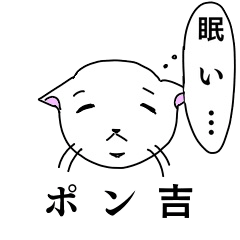 [LINEスタンプ] 自宅警備猫 ポン吉