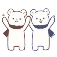 [LINEスタンプ] しろくま兄弟