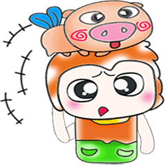 [LINEスタンプ] Mr. Daimon and pig..^^