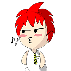[LINEスタンプ] Naughty Boy Red Hair