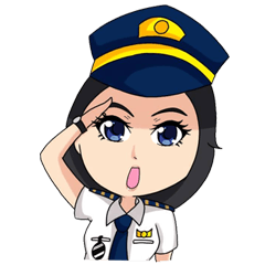[LINEスタンプ] female pilot