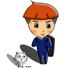 [LINEスタンプ] A Little Boy ＆ Girl