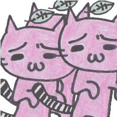 [LINEスタンプ] 眉間にシワ寄せピンク猫
