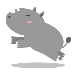 [LINEスタンプ] The Cute Fat Baby Rhinoの画像（メイン）