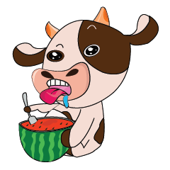 [LINEスタンプ] Obstreperous Day of a Lovely Dairy Cow