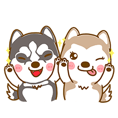 [LINEスタンプ] Coffee and Latte Husky