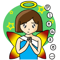 [LINEスタンプ] Angel shot hair