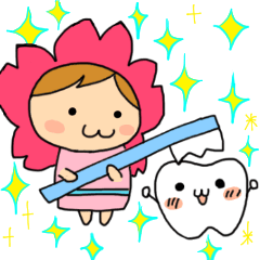 [LINEスタンプ] さくみちゃん＆歯っぴーくん