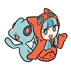 [LINEスタンプ] ネコっぽい娘とトカゲ氏