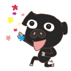 [LINEスタンプ] Black Pig Tsai