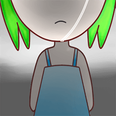 [LINEスタンプ] Green Hair Girl from Tomorrow