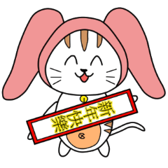 [LINEスタンプ] Rabbit Turban - Cat