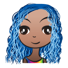 [LINEスタンプ] Blue hair Avaの画像（メイン）