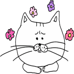 [LINEスタンプ] THE WHITE CAT HAS A SHARP TONGUE