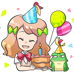 [LINEスタンプ] Little Friend: Jenny and Frog