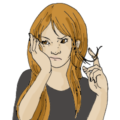 [LINEスタンプ] A girl in a bad mode.