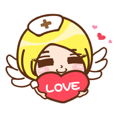 [LINEスタンプ] Different moods of a nurse