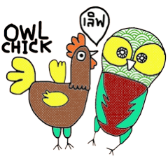 [LINEスタンプ] Owl Chick (TH) Let s have funの画像（メイン）