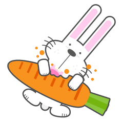 [LINEスタンプ] BUNNY The Little Cute White Rabbitの画像（メイン）