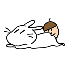 [LINEスタンプ] うさぎとどんぐり