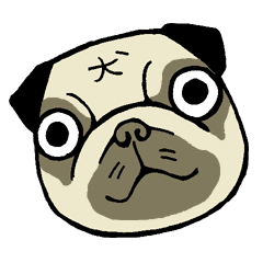 [LINEスタンプ] ブサカワなパグ