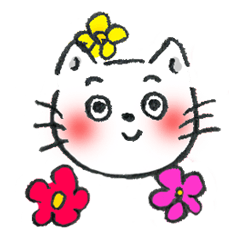 [LINEスタンプ] 手描きしろねこ～日常のあいさつ～
