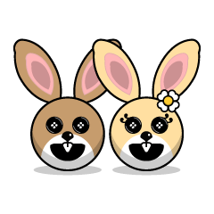[LINEスタンプ] Hunny Bunnys Stickers - Rabbit Emoji