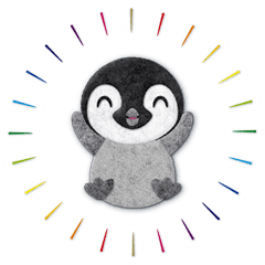 [LINEスタンプ] ペンギンのアップリケ01の画像（メイン）