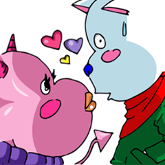 [LINEスタンプ] Romantic (？) Couple: The two of us